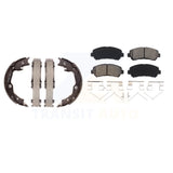 Front Rear Semi-Metallic Brake Pads Parking Shoes Kit For Nissan Rogue Juke