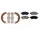 Front Rear Semi-Metallic Brake Pads And Parking Shoes Kit For Toyota Camry