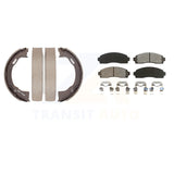 Front Rear Semi-Metallic Brake Pads Parking Shoe Kit For Ford Explorer Trac