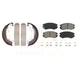 Front Rear Semi-Metallic Brake Pads & Parking Shoe Kit For Kia Soul Hyundai