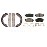 Front Rear Semi-Metallic Brake Pads And Parking Shoe Kit For Subaru Impreza