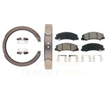 Front Rear Semi-Metallic Brake Pads And Parking Shoes Kit For Cadillac DTS