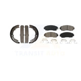 Front Rear Semi-Metallic Brake Pads And Parking Shoes Kit For Honda Odyssey