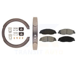 Front Rear Semi-Metallic Brake Pads And Parking Shoes Kit For Cadillac STS