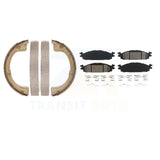 Front Rear Semi-Metallic Brake Pads And Parking Shoes Kit For Lincoln MKT