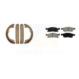 Front Rear Semi-Metallic Brake Pads & Parking Shoe Kit For Jeep Grand Dodge