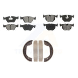 Front Rear Semi-Metallic Brake Pads And Parking Shoes Kit For BMW X3 Z4 M3