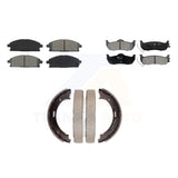 Front Rear Semi-Metallic Brake Pads Parking Shoes Kit For 2004 Nissan Pathfinder