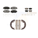 Front Rear Semi-Metallic Brake Pads And Parking Shoes Kit For Honda CR-V Element