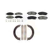 Front Rear Semi-Metallic Brake Pads And Parking Shoes Kit For Cadillac XTS