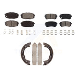 Front Rear Semi-Metallic Brake Pads And Parking Shoes Kit For Hyundai Elantra