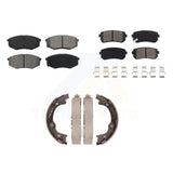 Front Rear Semi-Metallic Brake Pads And Parking Shoes Kit For Hyundai Tucson FWD