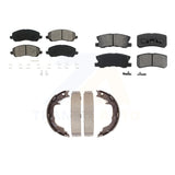 Front Rear Semi-Metallic Brake Pads & Parking Shoes Kit For Jeep Compass Patriot