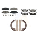 Front Rear Semi-Metallic Brake Pads And Parking Shoes Kit For Lincoln Town Car