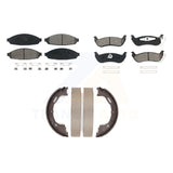 Front Rear Semi-Metallic Brake Pads Parking Shoe Kit For Ford Crown Victoria Car