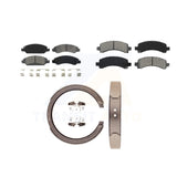 Front Rear Semi-Metallic Brake Pads Parking Shoes Kit For Chevrolet Express 1500