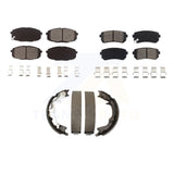 Front Rear Semi-Metallic Brake Pads And Parking Shoes Kit For Kia Forte Koup