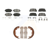 Front Rear Semi-Metallic Brake Pads And Parking Shoes Kit For Toyota Camry