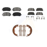 Front Rear Semi-Metallic Brake Pads Parking Shoe Kit For 01-03 Toyota Highlander