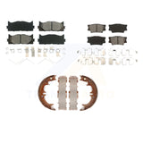 Front Rear Semi-Metallic Brake Pads And Parking Shoes Kit For Toyota Camry Lexus