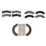 Front Rear Semi-Metallic Brake Pads Parking Shoes Kit For Chevrolet Express 3500