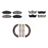 Front Rear Semi-Metallic Brake Pads And Parking Shoe Kit For Jeep Grand Cherokee