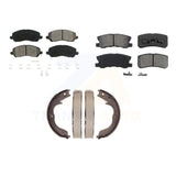 Front Rear Semi-Metallic Brake Pads & Parking Shoes Kit For Mitsubishi Outlander