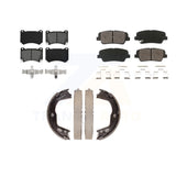 Front Rear Semi-Metallic Brake Pads & Parking Shoe Kit For Hyundai Genesis Equus