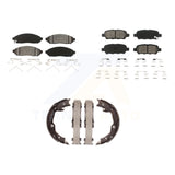 Front Rear Semi-Metallic Brake Pads & Parking Shoe Kit For 2011-2013 Nissan LEAF