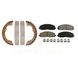 Front Rear Semi-Metallic Brake Pads And Parking Shoes Kit For Jeep Wrangler