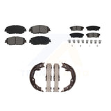 Front Rear Semi-Metallic Brake Pads And Parking Shoes Kit For Toyota Camry