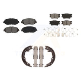 Front Rear Semi-Metallic Brake Pads And Parking Shoes Kit For Toyota Camry