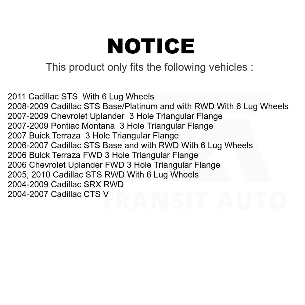 Wheel Bearing Hub Assembly 70-513197 For Cadillac CTS Chevrolet Uplander SRX STS