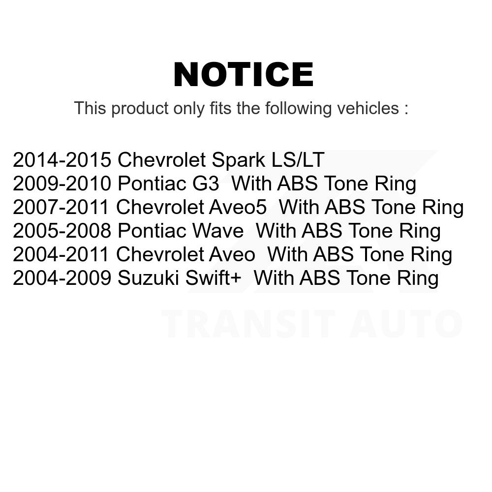 Rear Wheel Bearing Hub Assembly 70-541009 For Chevrolet Aveo Spark Aveo5 Pontiac