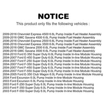 Charger l&#39;image dans la galerie, Electric Fuel Pump AGY-00210035 For Ford F-250 Super Duty Chevrolet F-350 3500