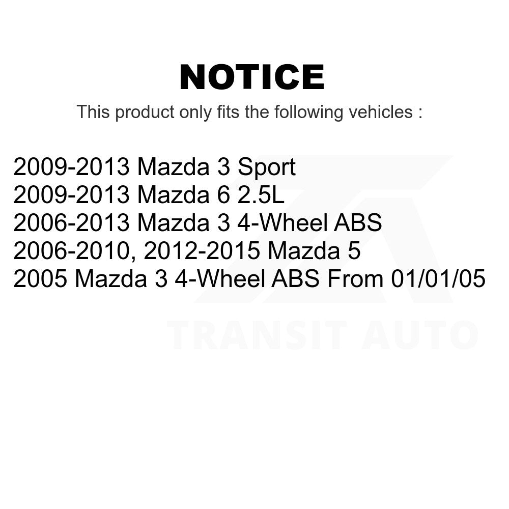 Front Wheel Bearing Pair For Mazda 3 6 5 Sport