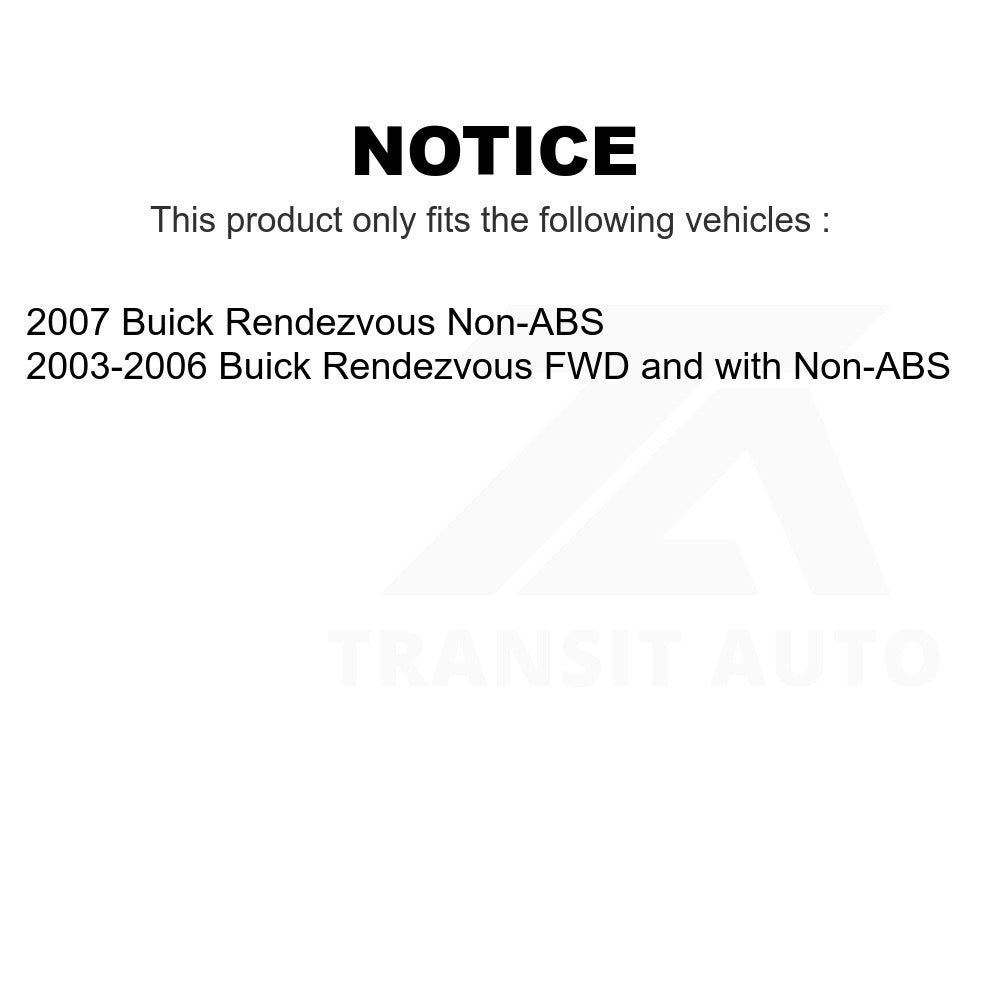 Rear Wheel Bearing And Hub Assembly Pair For Buick Rendezvous