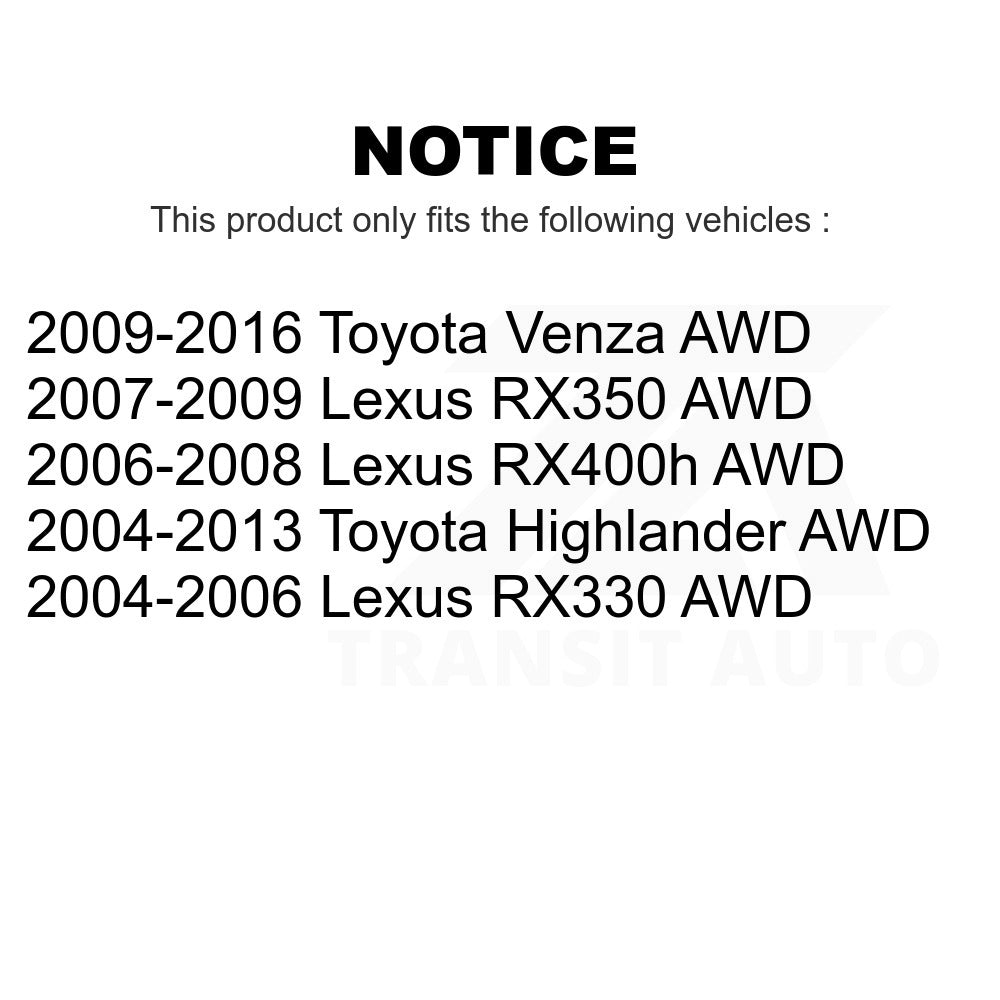 Rear Wheel Bearing Hub Assembly Pair For Toyota Highlander Lexus Venza RX350 AWD
