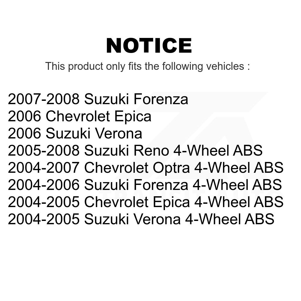 Rear Wheel Bearing & Hub Assembly Pair For Suzuki Forenza Reno Verona Chevrolet