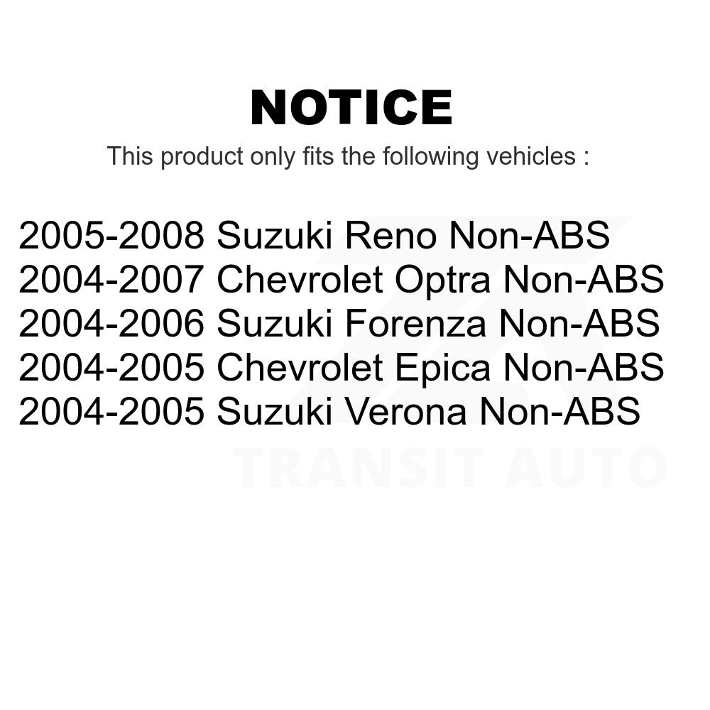 Rear Wheel Bearing & Hub Assembly Pair For Suzuki Forenza Reno Verona Chevrolet