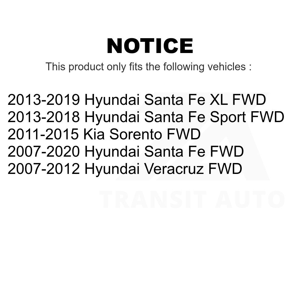 Rear Wheel Bearing & Hub Assembly Pair For Hyundai Santa Fe Kia Sorento Sport XL