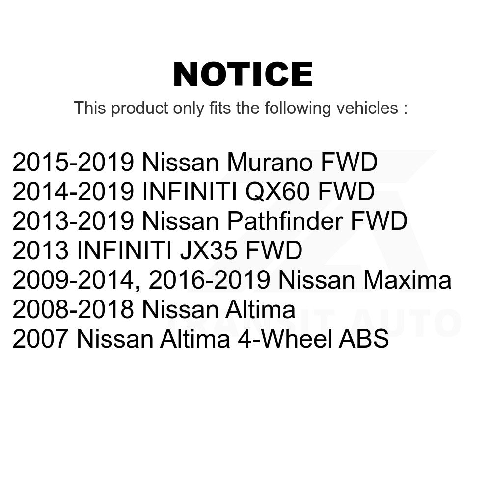 Rear Wheel Bearing Hub Assembly Pair For Nissan Altima Maxima Pathfinder Murano