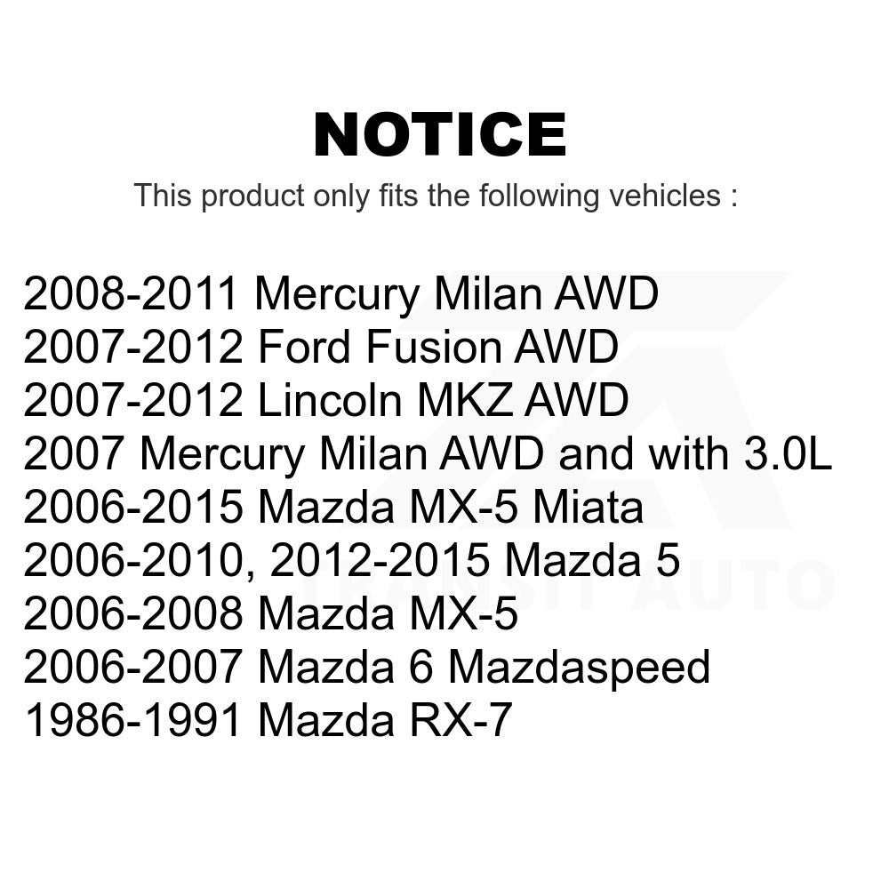 Rear Wheel Bearing Pair For Ford Fusion Mazda Lincoln MKZ 5 Mercury Milan MX-5 6