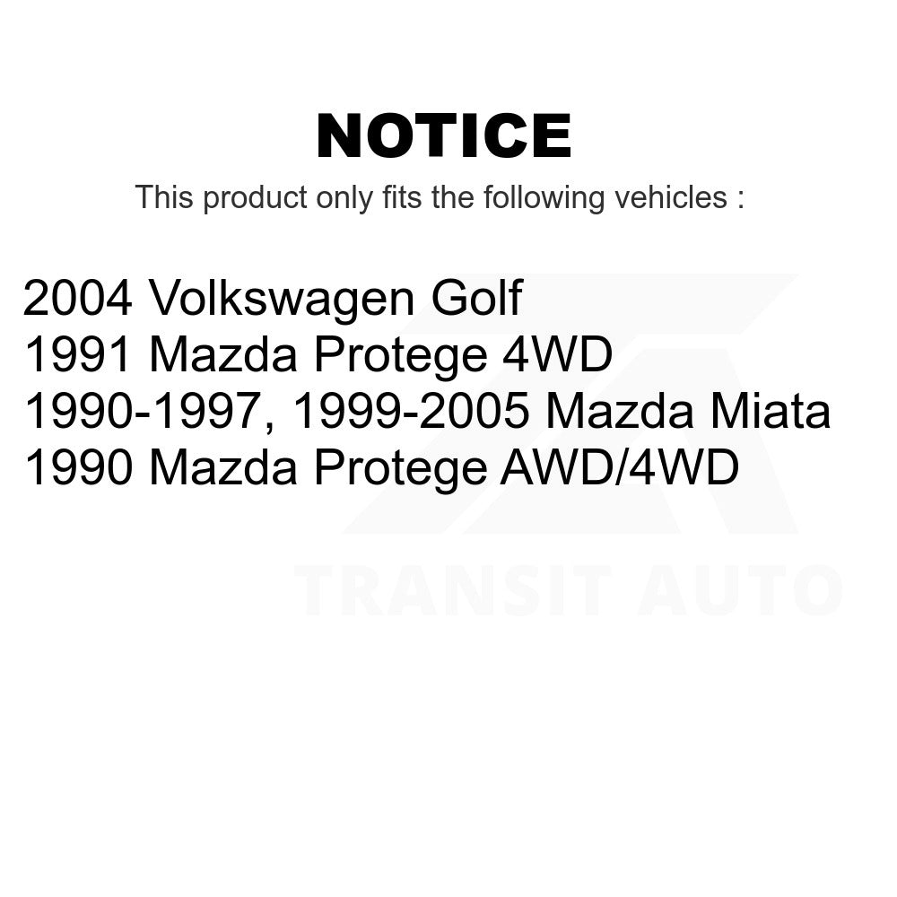 Rear Wheel Bearing Pair For Mazda Miata Volkswagen Golf Protege