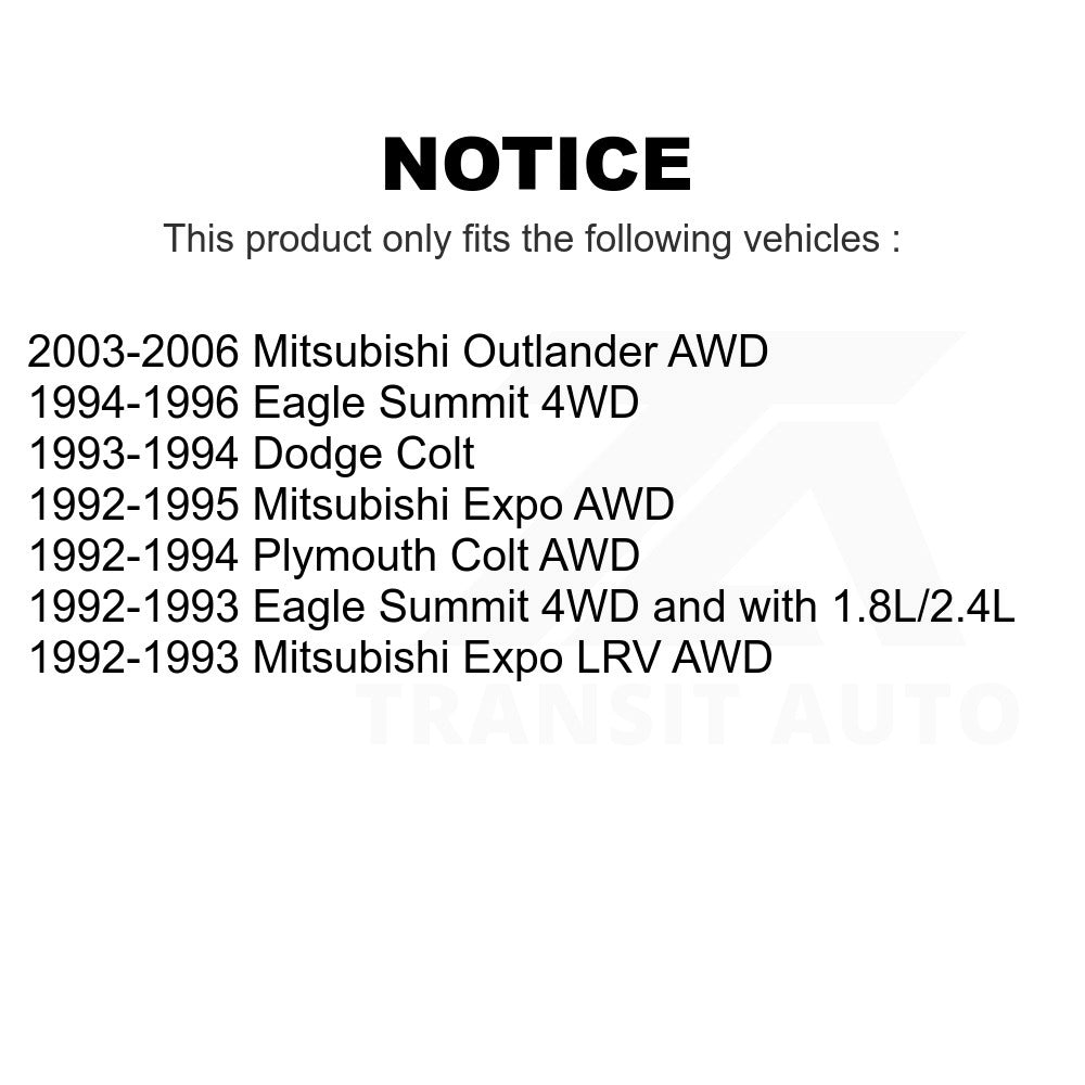 Rear Wheel Bearing Pair For Mitsubishi Outlander Eagle Summit Colt Plymouth Expo