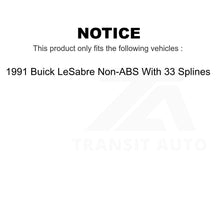 Charger l&#39;image dans la galerie, Front Rear Wheel Bearing Hub Assembly Kit For 1991 Buick LeSabre With 33 Splines