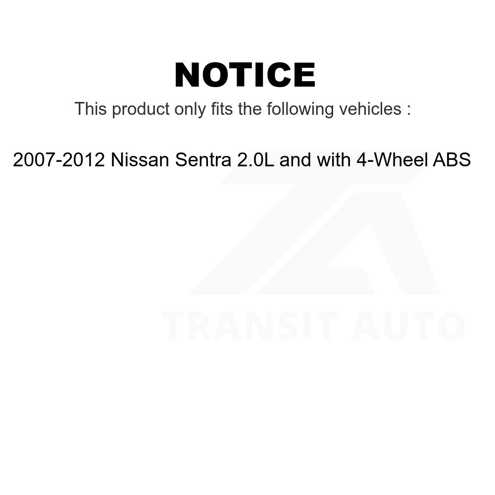 Front Rear Wheel Bearing & Hub Assembly Kit For Nissan Sentra