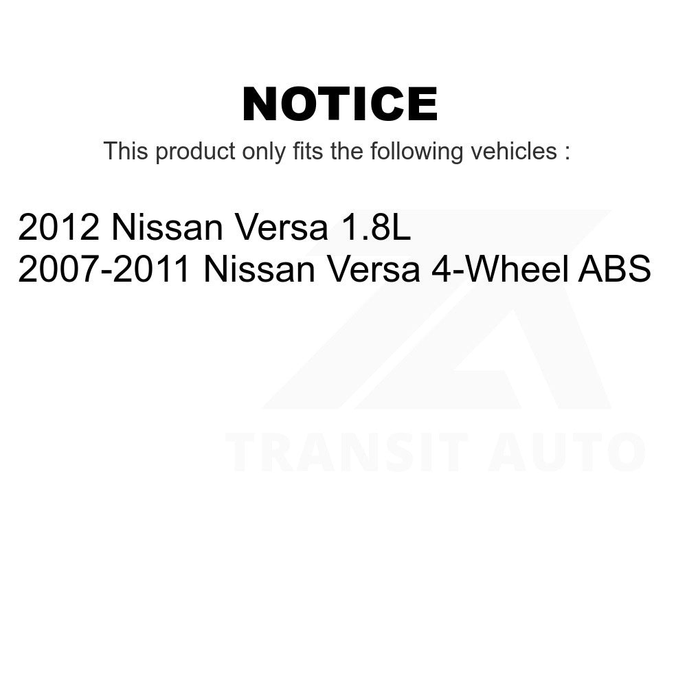 Front Rear Wheel Bearing & Hub Assembly Kit For Nissan Versa