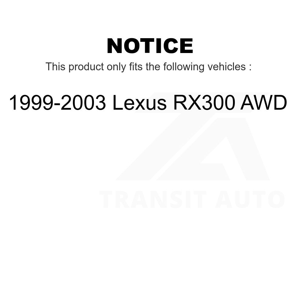 Kit de roulement de roue avant et arrière pour Lexus RX300 AWD 1999-2003 