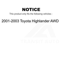 Charger l&#39;image dans la galerie, Kit de roulement de roue avant et arrière pour Toyota Highlander AWD 2001-2003 